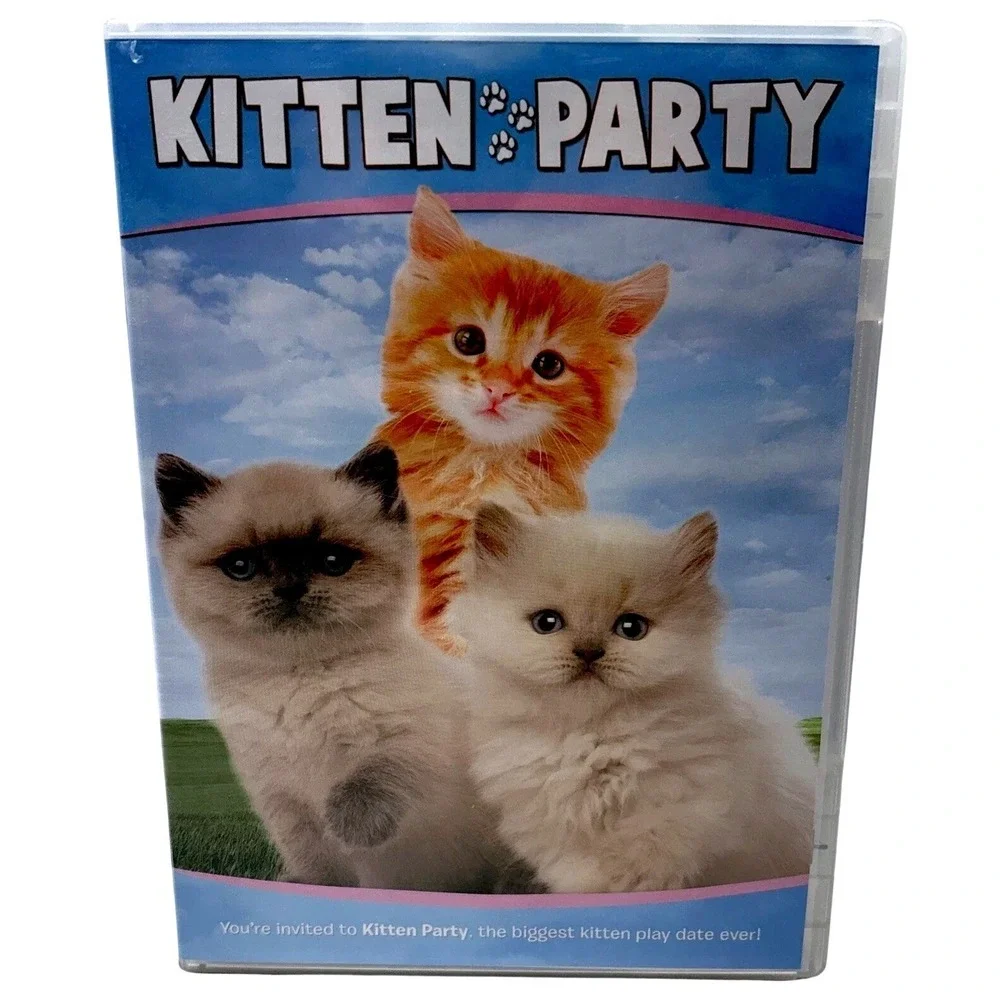 Kitten Party DVD Video 2010 Cats Educational Feline Fun Puzzle Booklet